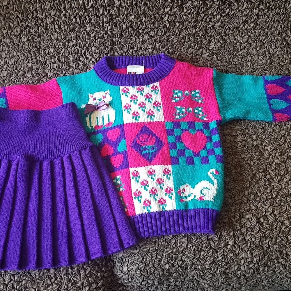 Sweater with Pleated Skirt